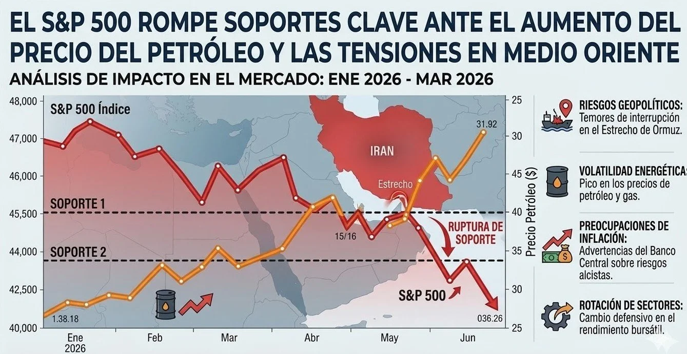Cierre de Mercado: El S&P 500 y Nasdaq caen a mínimos de 4 meses por tensión en Irán