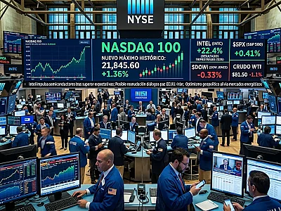 El Nasdaq 100 alcanza máximos históricos impulsado por Intel y la geopolítica en Irán