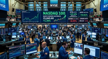 El Nasdaq 100 alcanza máximos históricos impulsado por Intel y la geopolítica en Irán