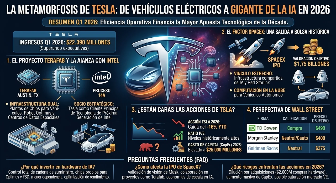 ¿Es seguro comprar acciones de Tesla (TSLA) en 2026? El impacto de SpaceX y el proyecto Terafab