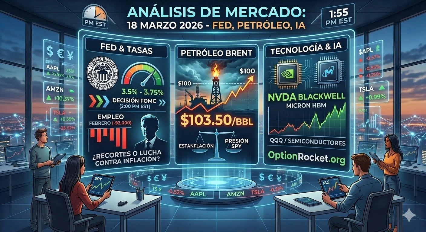 Guía de Mercado 3/18/2026: La Fed, el Petróleo a $100 y el Futuro de la IA
